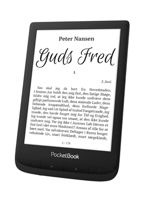 eBookReader PocketBook Touch Lux 5 sort forfra sidelæns